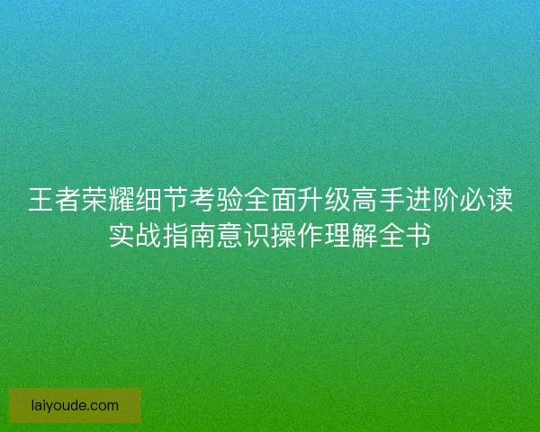 王者荣耀细节考验全面升级高手进阶必读实战指南意识操作理解全书