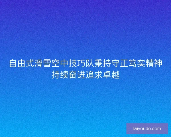 自由式滑雪空中技巧队秉持守正笃实精神持续奋进追求卓越