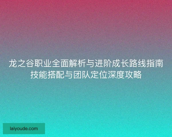 龙之谷职业全面解析与进阶成长路线指南技能搭配与团队定位深度攻略